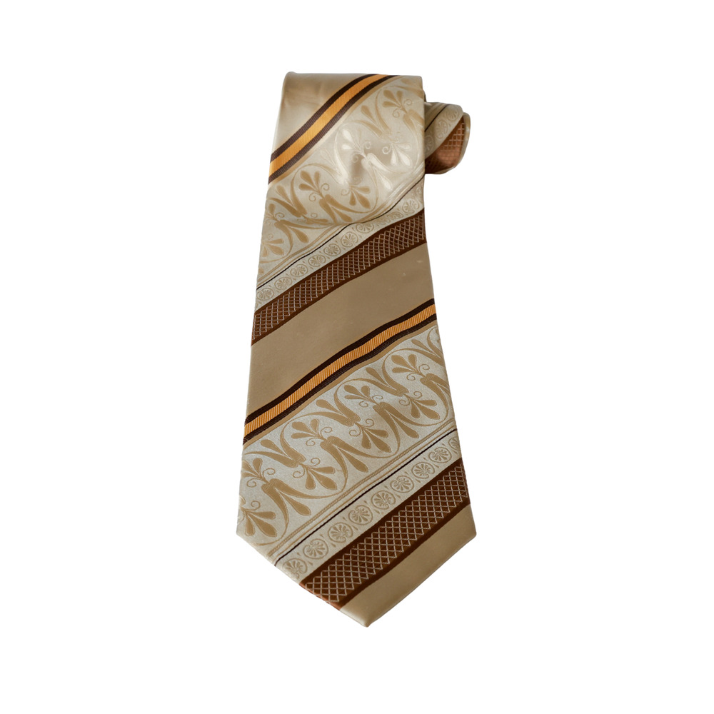 Bruno Conte Floral Striped Wide Tie Damask Retro 70s Style Wedding Grandpa Work